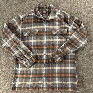 Patagonia Organic Cotton Plaid Button-Up Large Shirt #602